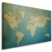Schilderij - Decoratieve wereldkaart, premium Print, 5 maten