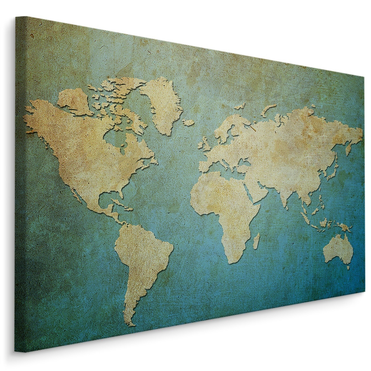 Schilderij - Decoratieve wereldkaart, premium Print, 5 maten afbeelding