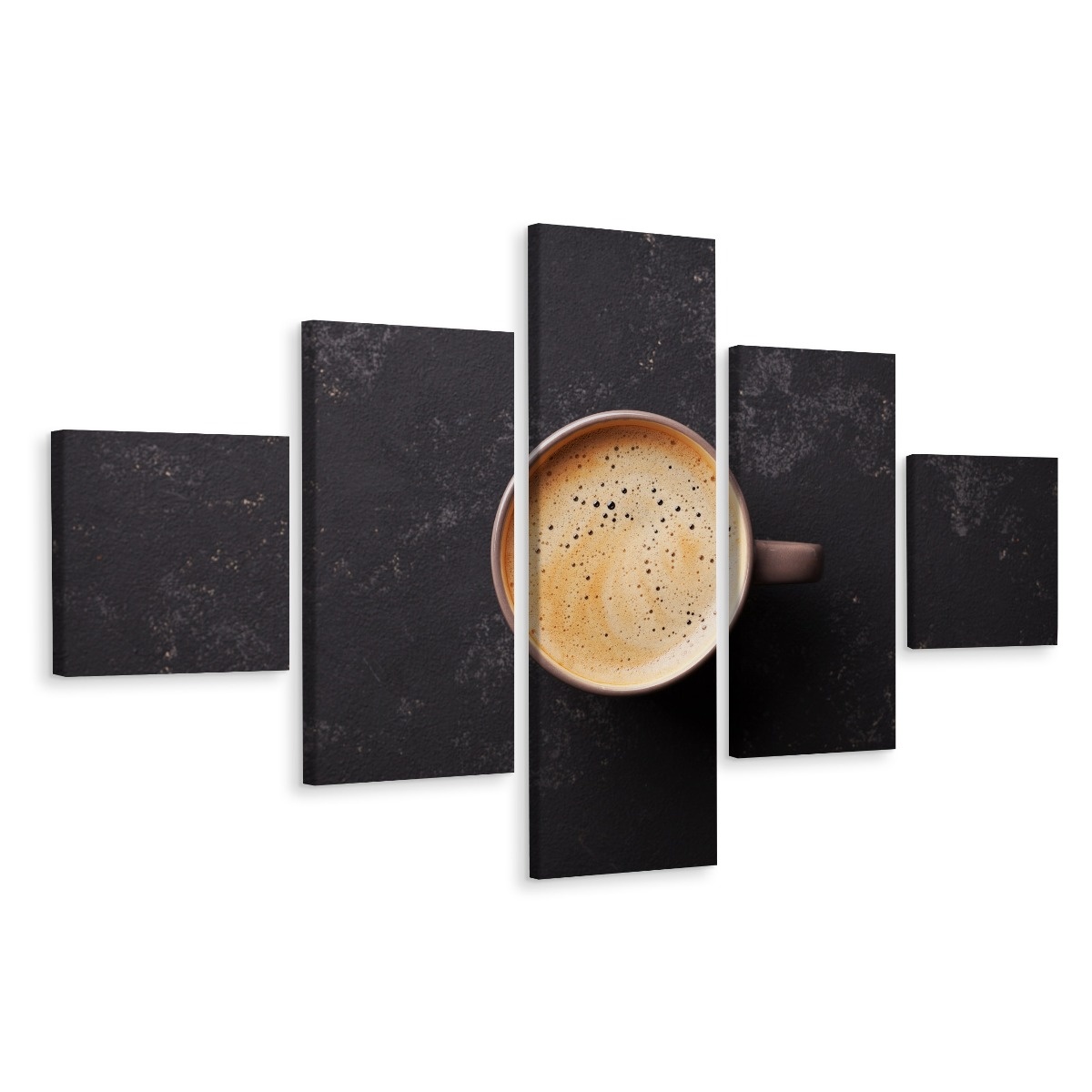 Schilderij - Kop koffie II, 5luik, premium print afbeelding