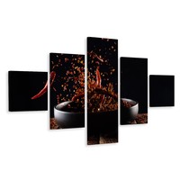 Schilderij - Cayenne pepers, 5luik, premium print Schilderij - Cayenne pepers, 5luik, premium print