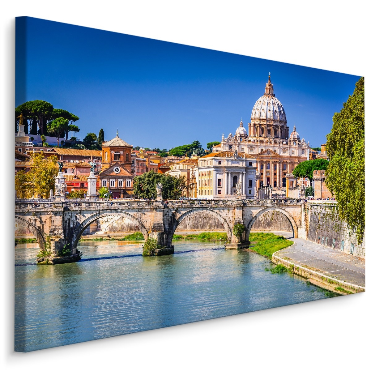 Schilderij - Castel Sant&apos;Angelo, de Engelenburcht in Rome, Premium Print afbeelding