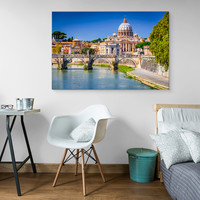Schilderij - Castel Sant'Angelo, de Engelenburcht in Rome, Premium Print