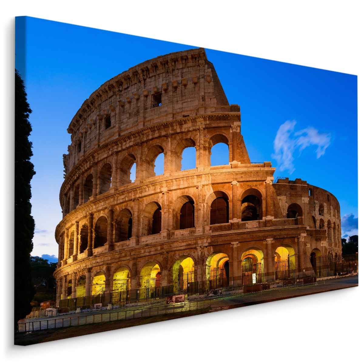 Schilderij - Het Colosseum bij avond, Premium print, 5 maten afbeelding