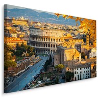 Schilderij - Zicht op het Colosseum, Rome Italië, Premium Print
