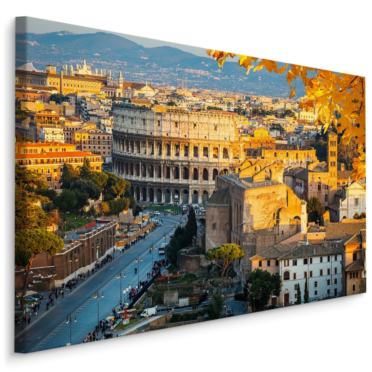 Schilderij - Zicht op het Colosseum, Rome Italië, Premium Print afbeelding