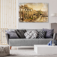 Schilderij - Forum Romanum, Premium Vintage Print, 5 maten