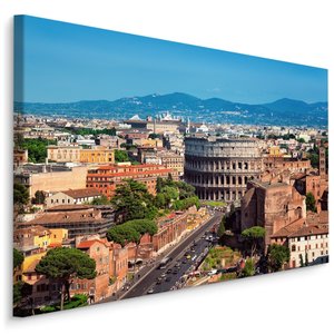 Schilderij - Panorama van het oude Rome, Italië, Premium Print