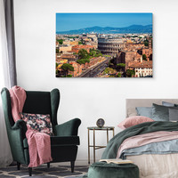 Schilderij - Panorama van het oude Rome, Italië, Premium Print