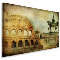 Schilderij - Overzicht van Rome, Italië, Vintage Print, 5 maten