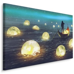 Schilderij - Maan Vissen, Premium Print, 5 maten Schilderij - Maan Vissen, Premium Print, 5 maten