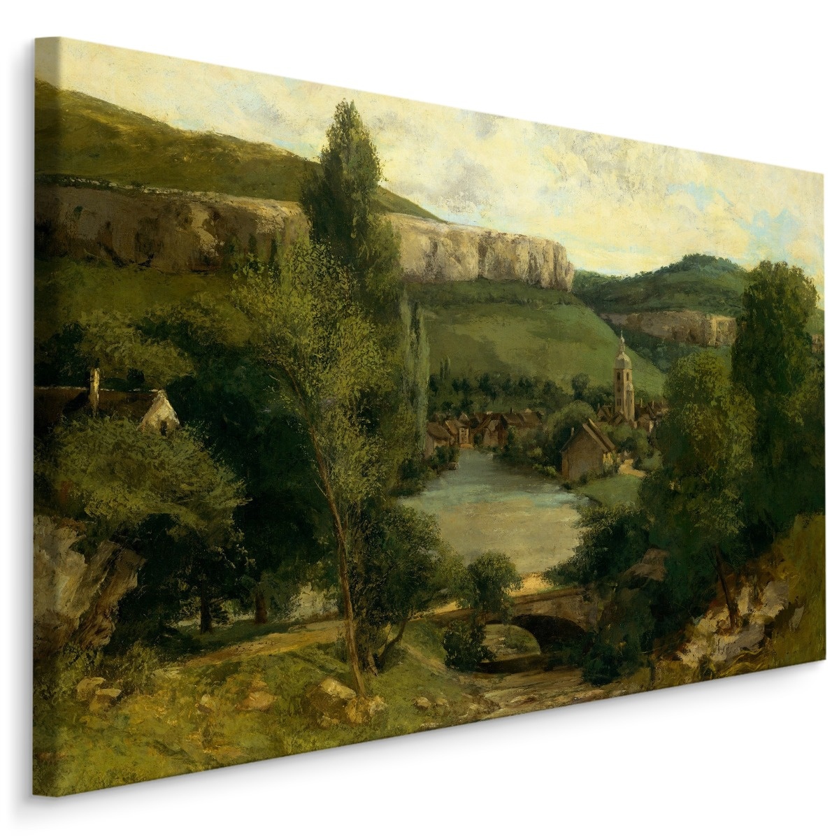 Schilderij - Gustave Courbet Ornans View , Reproductie