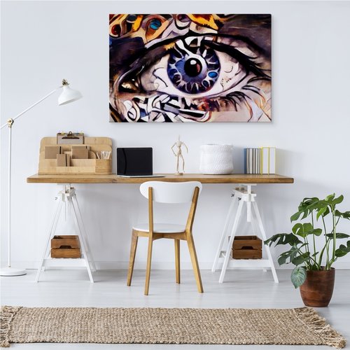 Schilderij - Het Oog, Abstract, Premium Print, 5 maten