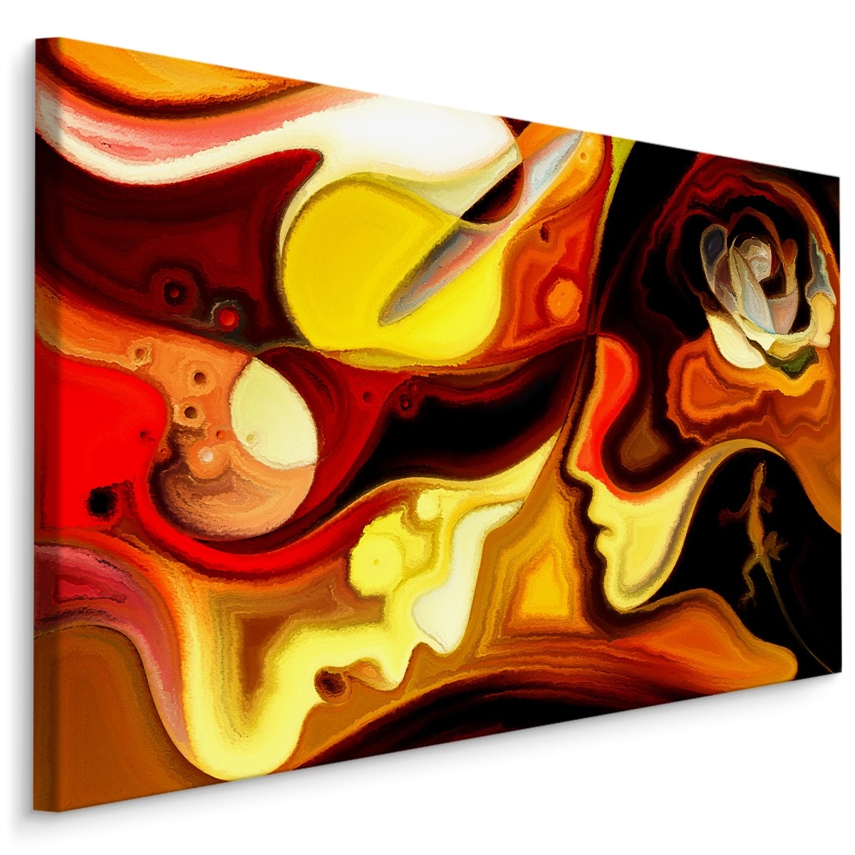 Schilderij - Abstracte Gezichten, Multikleur, Premium Print