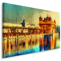 Schilderij - Gouden tempel in Amritsar, India,  Premium Print