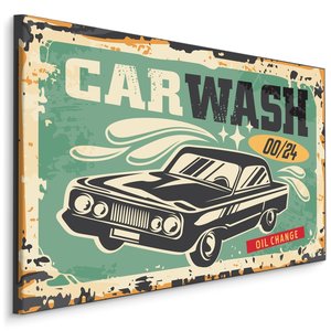 Schilderij - Carwash, Reclamebord, 5 maten, Premium Print