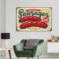 Schilderij - Homemade Sausages, Reclame, Premium Print