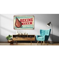 Schilderij - Boxing Club, Keep Fighting, Premium Print op Canvas