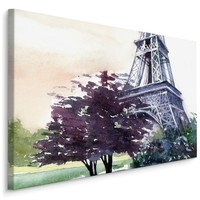 Schilderij - Eiffel Toren, Parijs, 5 maten, Print op Canvas