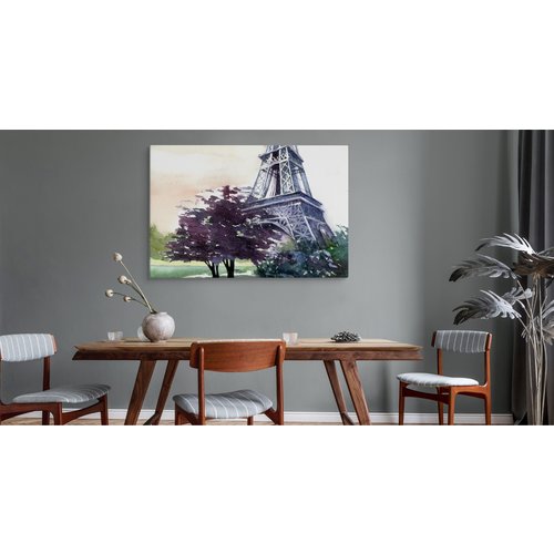 Schilderij - Eiffel Toren, Parijs, 5 maten, Print op Canvas