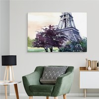 Schilderij - Eiffel Toren, Parijs, 5 maten, Print op Canvas