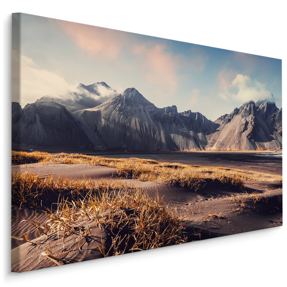 Schilderij - Vestrahorn Berg, IJsland, Premium Print afbeelding