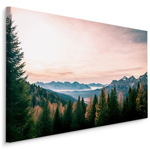 Schilderij - Uitzicht over de Italiaanse Alpen, Premium Print