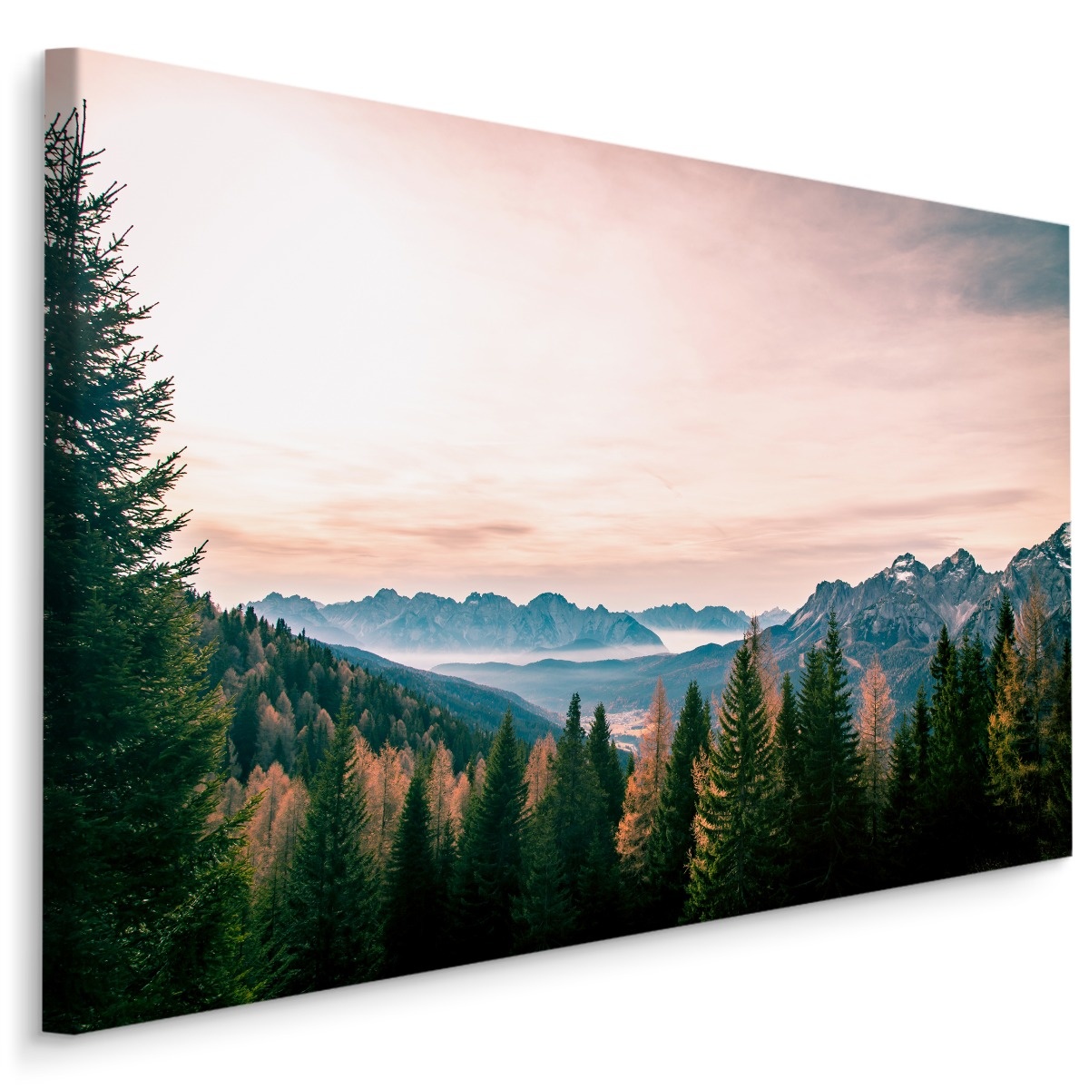 Schilderij - Uitzicht over de Italiaanse Alpen, Premium Print