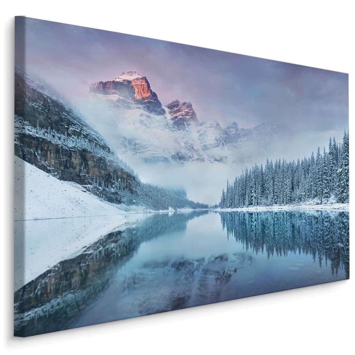 Schilderij - Prachtig Berglandschap in de Winter, Premium Print afbeelding