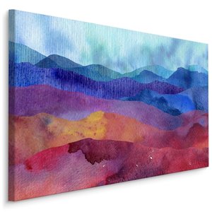 Schilderij - Prachtig Abstract van Heuvels, Multikleur, Premium print