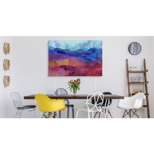 Schilderij - Prachtig Abstract van Heuvels, Multikleur, Premium print