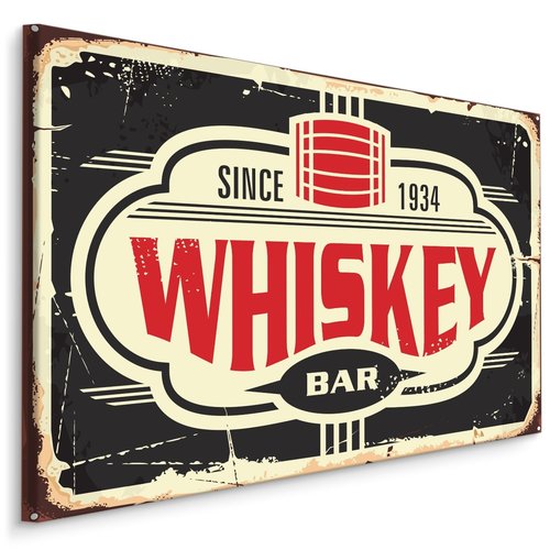 Schilderij - Whiskey Bar, reclame uiting, Premium print