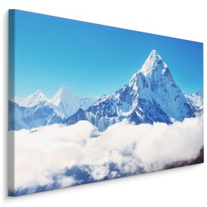 Schilderij - Mount Everest, machtige Berg, Premium Print