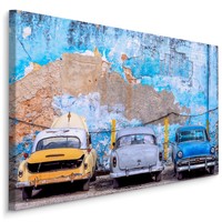 Schilderij - Oldtimers in Cuba, 5 maten, Premium Print