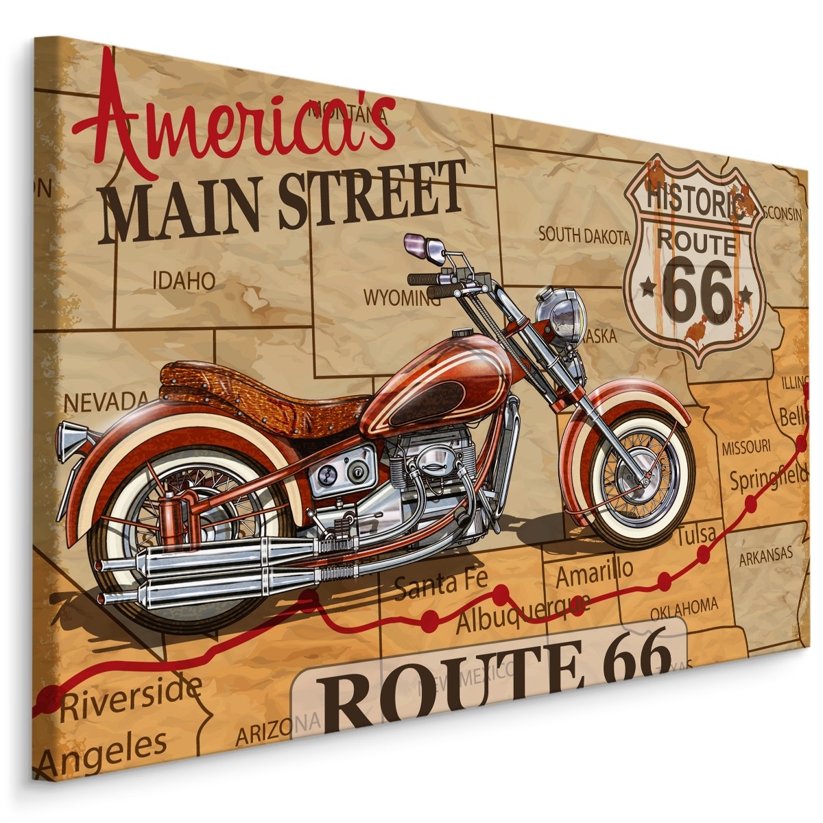 Schilderij - Route66, America's Mainstreet, Premium print