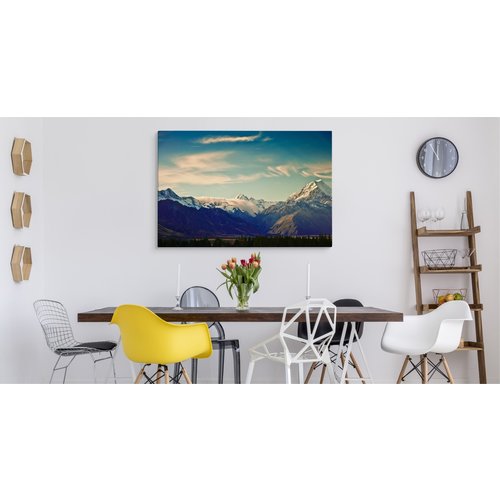 Schilderij - Mount Cook, Nieuw-Zeeland, Premium Print