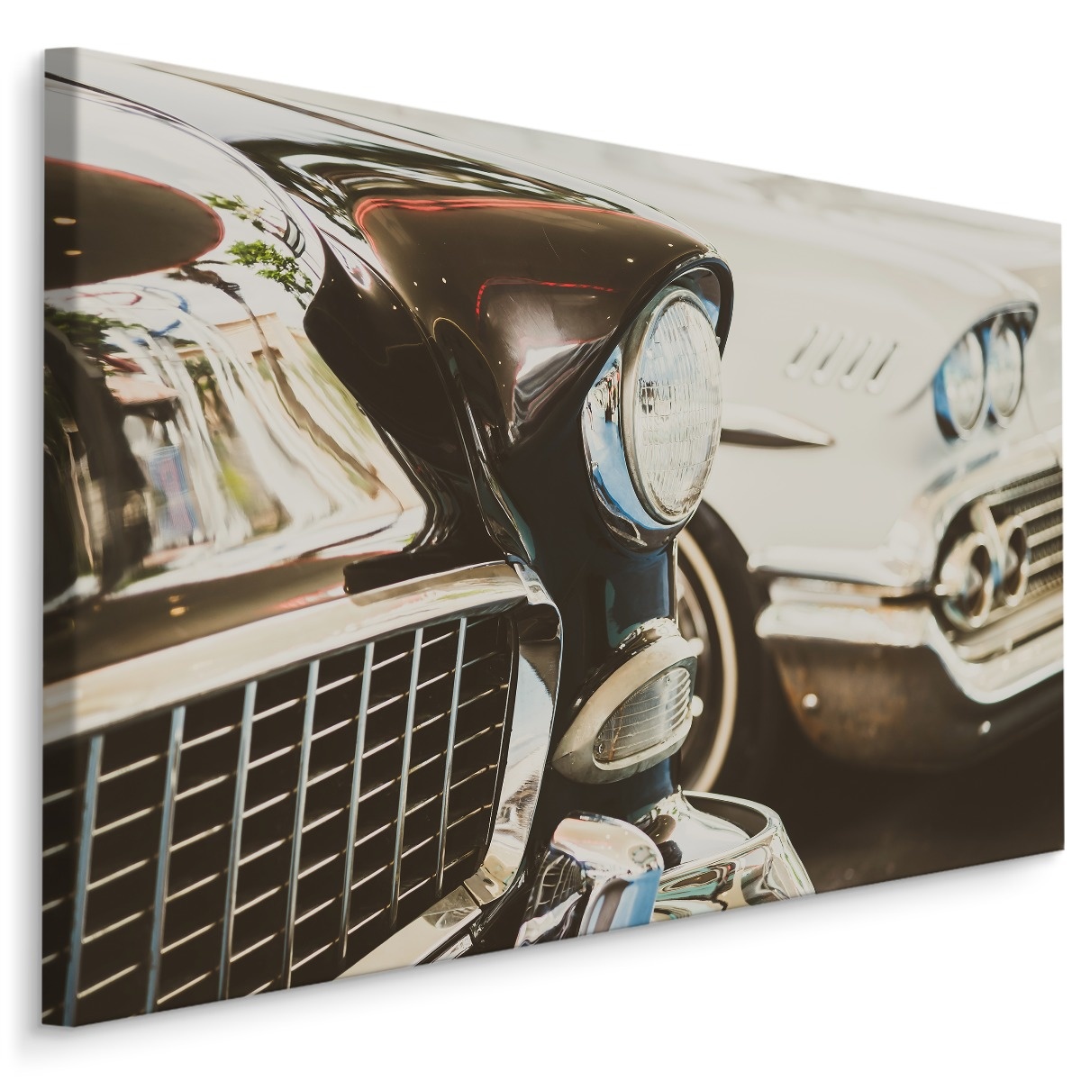 Schilderij - Amerikaanse Oldtimer, Bruin/wit, Premium Print