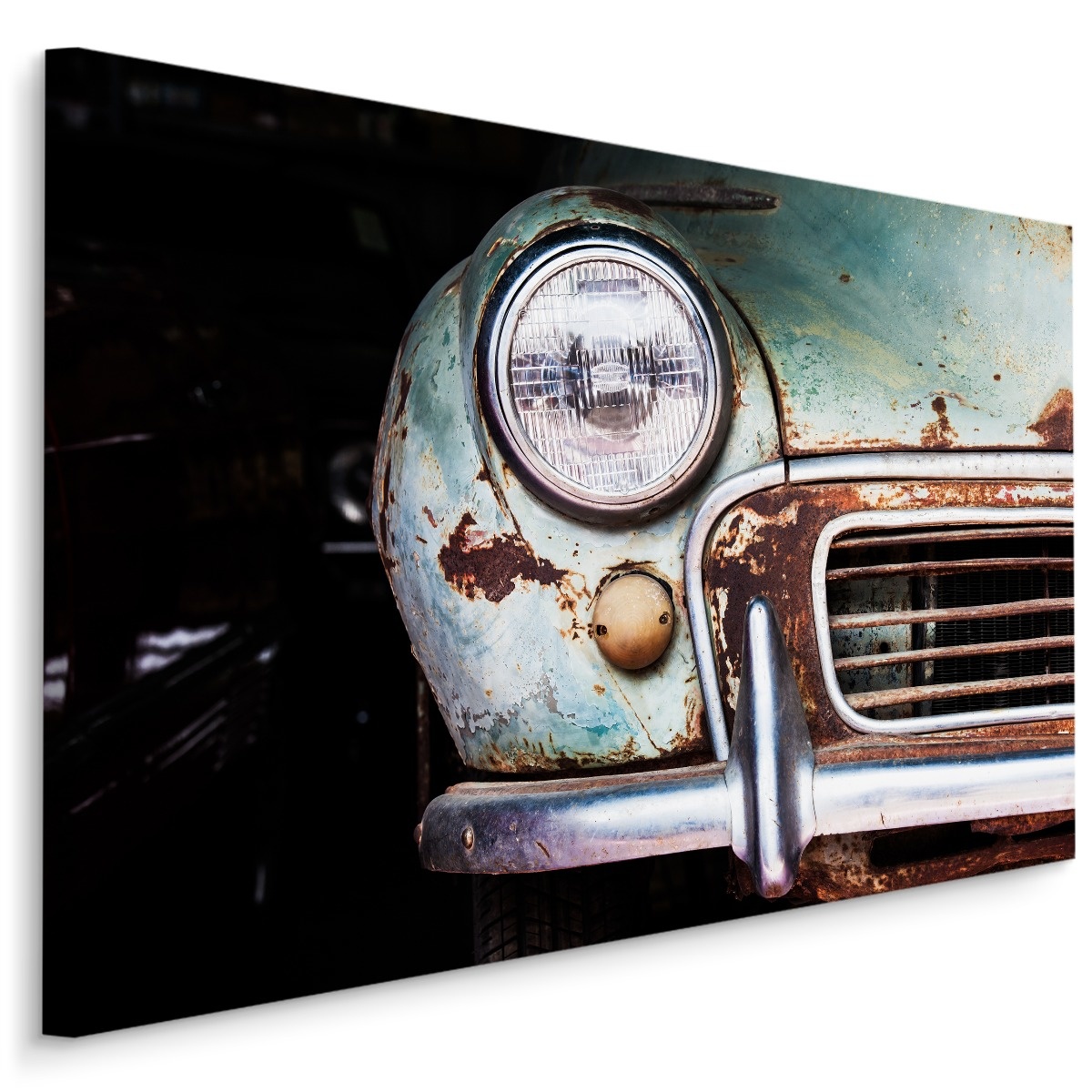 Schilderij - Bumper van een Oldtimer, Premium Print op canvas