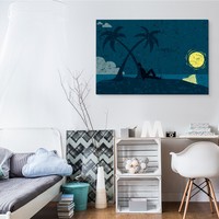 Schilderij - Op een Onbewoond Eiland, Premium Print