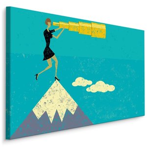 Schilderij - Spioneren op een Berg, 5 maten, Premium Print