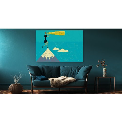 Schilderij - Spioneren op een Berg, 5 maten, Premium Print