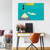 Schilderij - Spioneren op een Berg, 5 maten, Premium Print Schilderij - Spioneren op een Berg, 5 maten, Premium Print