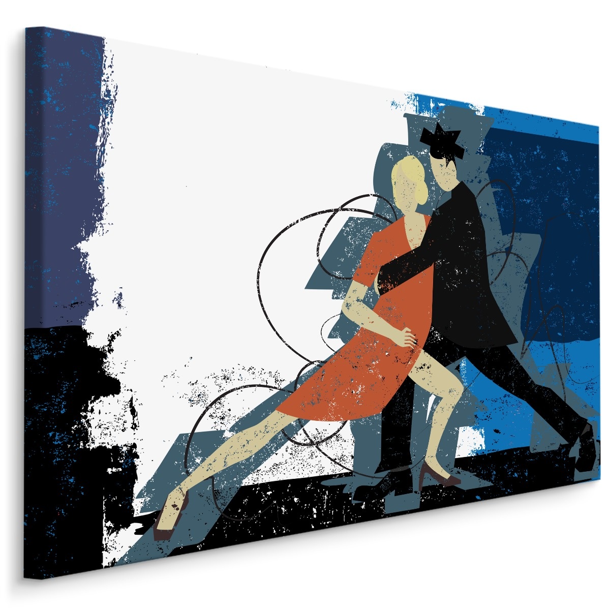 Schilderij - Dansend stel, Abstract, Premium Print