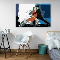 Schilderij - Dansend stel, Abstract, Premium Print