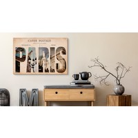 Schilderij - Postkaart uit Parijs, Vintage, Premium Print op canvas