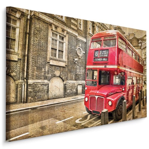 Schilderij - Dubbeldekker, Londen Engeland, Premium Print op Canvas