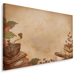 Schilderij - Reclame Koffie Retro, Premium Print Schilderij - Reclame Koffie Retro, Premium Print