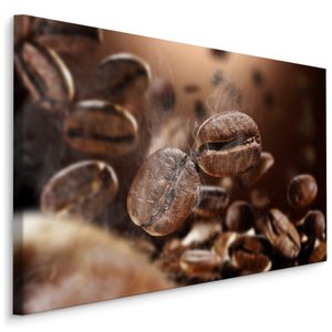 Schilderij - Close Up Koffiebonen, Premium Print