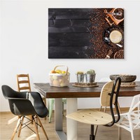 Schilderij - Koffie en Bonen, 5 maten, Premium Print