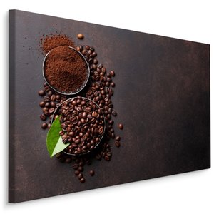 Schilderij - Koffie, Gemalen en Bonen, Premium Print Schilderij - Koffie, Gemalen en Bonen, Premium Print