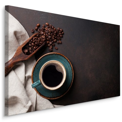 Schilderij - Koffie en Bonen, 5 maten, Premium Print